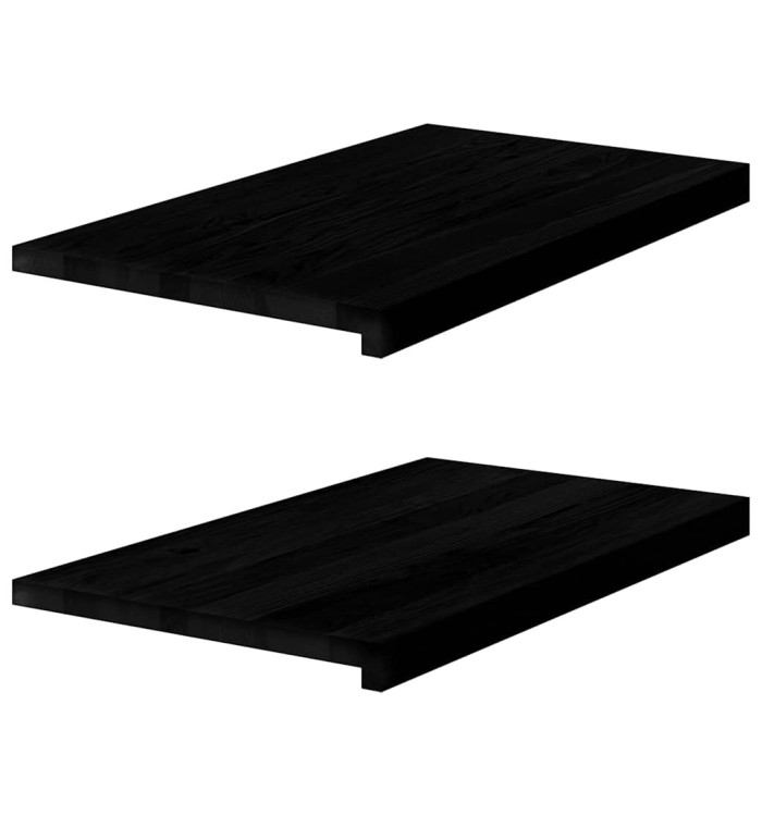 Appuis de fenêtre 2 pcs marron foncé bois de chêne massif | Mobilier & Déco