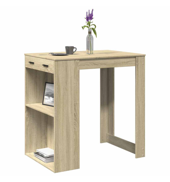 Table de bar chêne sonoma 102x70x103,5 cm bois d'ingénierie | Mobilier & Déco
