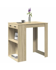 Table de bar chêne sonoma 102x70x103,5 cm bois d'ingénierie | Mobilier & Déco