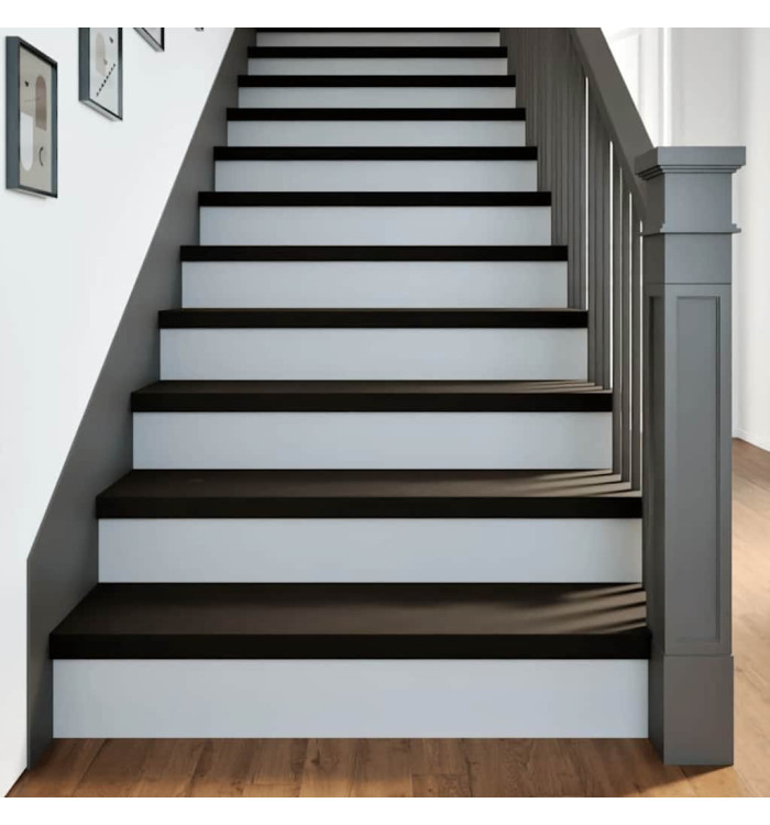 Marches d'escalier 12 pcs marron foncé 100x30x2 cm chêne massif | Mobilier & Déco