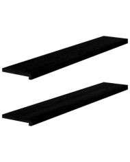 Appuis de fenêtre 2 pcs marron foncé bois de chêne massif | Mobilier & Déco