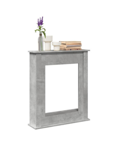  Cadre de cheminée gris béton 75x20x87,5 cm bois d'ingénierie | Mobilier & Déco
