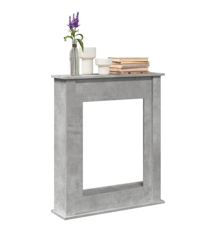  Cadre de cheminée gris béton 75x20x87,5 cm bois d'ingénierie | Mobilier & Déco
