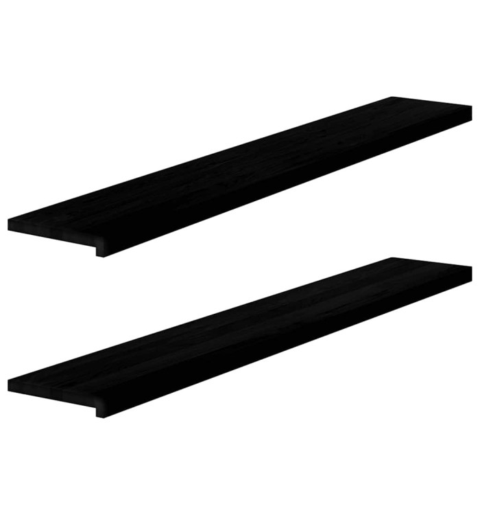 Appuis de fenêtre 2 pcs marron foncé bois de chêne massif | Mobilier & Déco
