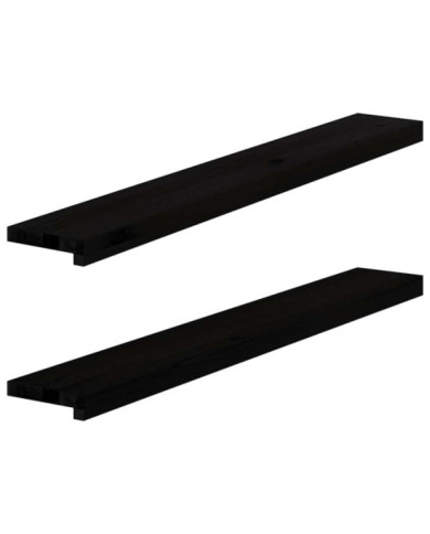Appuis de fenêtre 2 pcs marron foncé bois de chêne massif | Mobilier & Déco