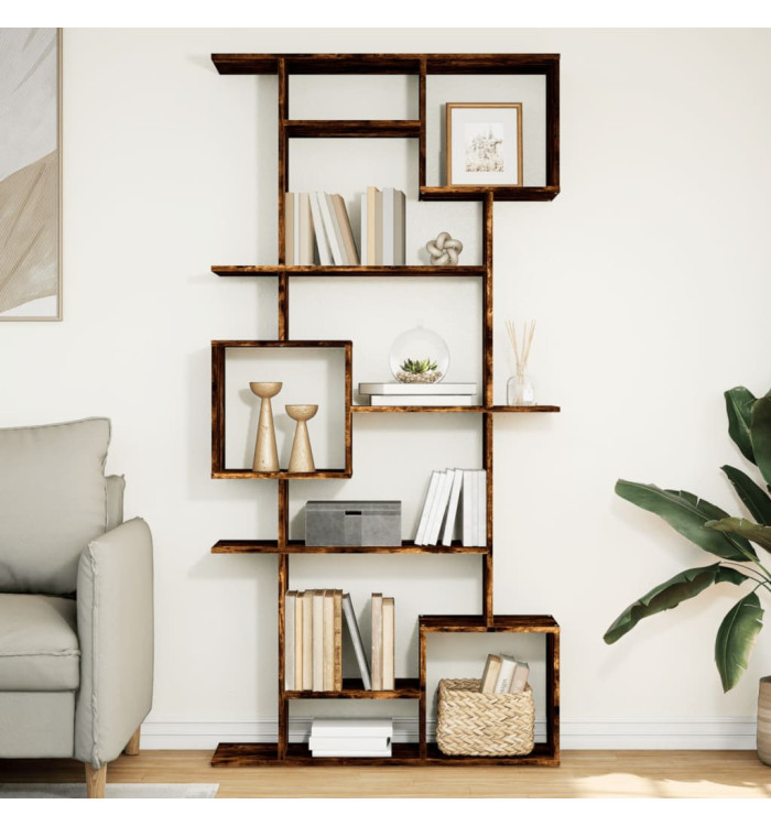 Bibliothèque chêne fumé 92x29x188 cm bois d'ingénierie | Mobilier & Déco