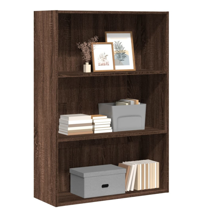 Bibliothèque chêne marron 80x30x114 cm bois d'ingénierie | Mobilier & Déco