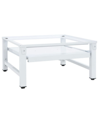 Socle pour machine à laver avec étagère coulissante Blanc | Mobilier & Déco