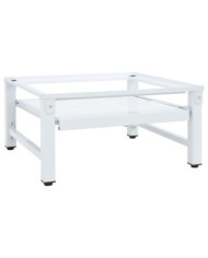 Socle pour machine à laver avec étagère coulissante Blanc | Mobilier & Déco