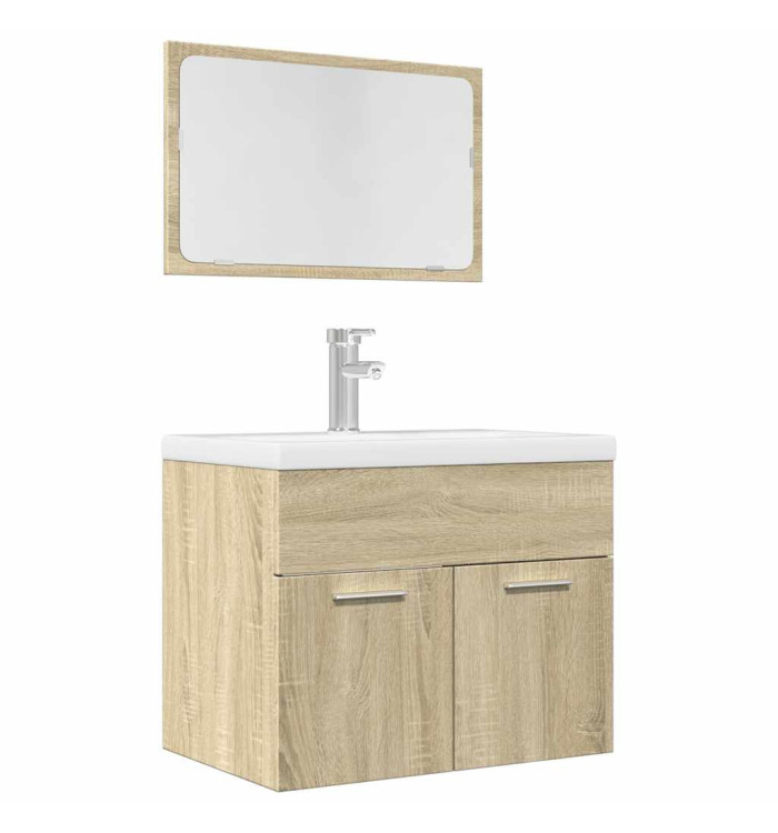 Ensemble de meubles de salle de bain 2 pcs chêne sonoma | Mobilier & Déco