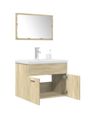 Ensemble de meubles de salle de bain 3 pcs chêne sonoma | Mobilier & Déco