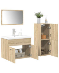 Ensemble de meubles de salle de bain 4 pcs chêne sonoma | Mobilier & Déco