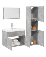 Ensemble de meubles de salle de bain 4 pcs gris béton | Mobilier & Déco