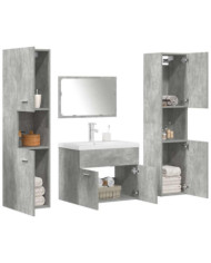 Ensemble de meubles de salle de bain 5 pcs gris béton | Mobilier & Déco