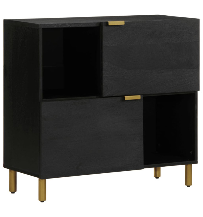 Buffet noir 80x33x75 cm bois d'ingénierie | Mobilier & Déco