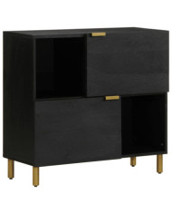 Buffet noir 80x33x75 cm bois d'ingénierie | Mobilier & Déco