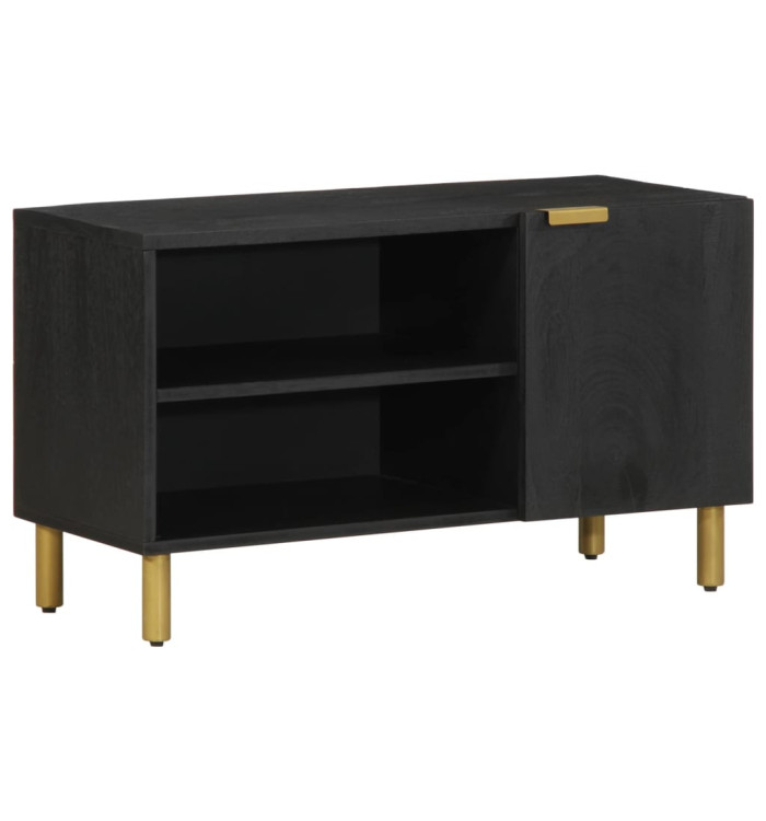 Meuble TV noir 80x33x46 cm bois d'ingénierie | Mobilier & Déco