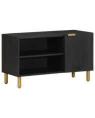 Meuble TV noir 80x33x46 cm bois d'ingénierie | Mobilier & Déco