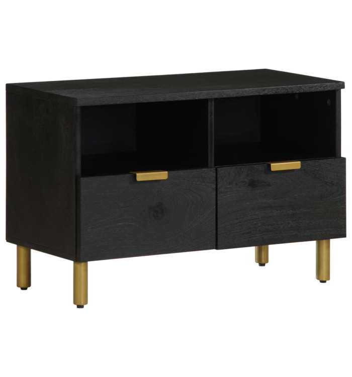 Meuble TV noir 70x33x46 cm bois d'ingénierie | Mobilier & Déco