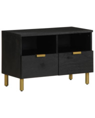Meuble TV noir 70x33x46 cm bois d'ingénierie | Mobilier & Déco