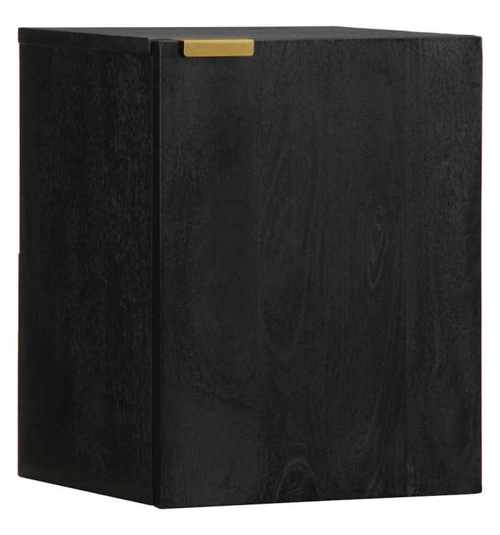 Armoire murale de salle de bain noir bois d'ingénierie | Mobilier & Déco