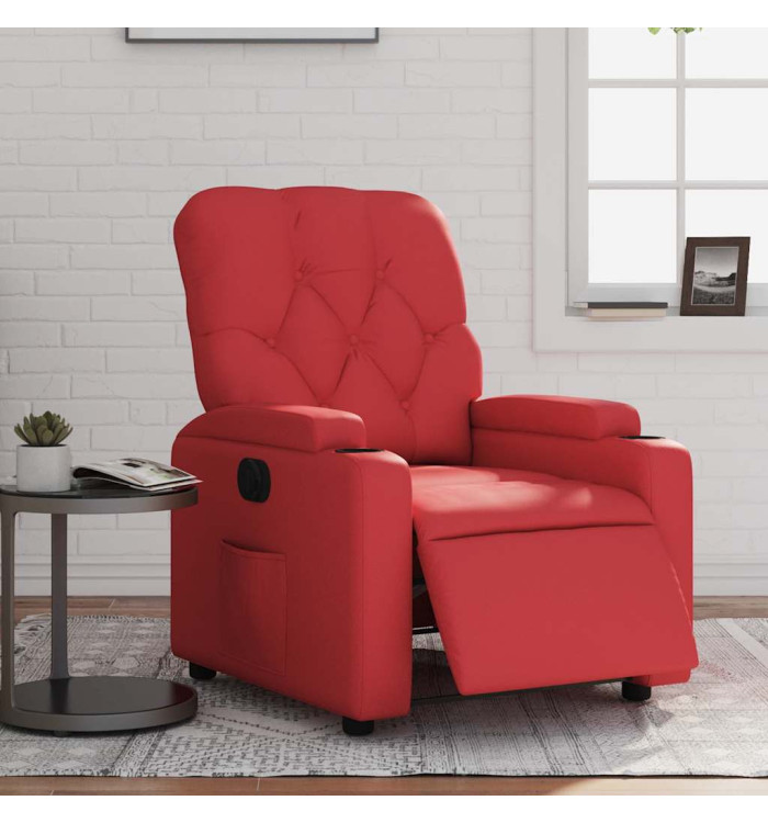 Fauteuil inclinable électrique Rouge Similicuir | Mobilier & Déco