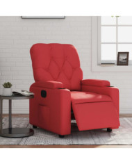 Fauteuil inclinable électrique Rouge Similicuir | Mobilier & Déco