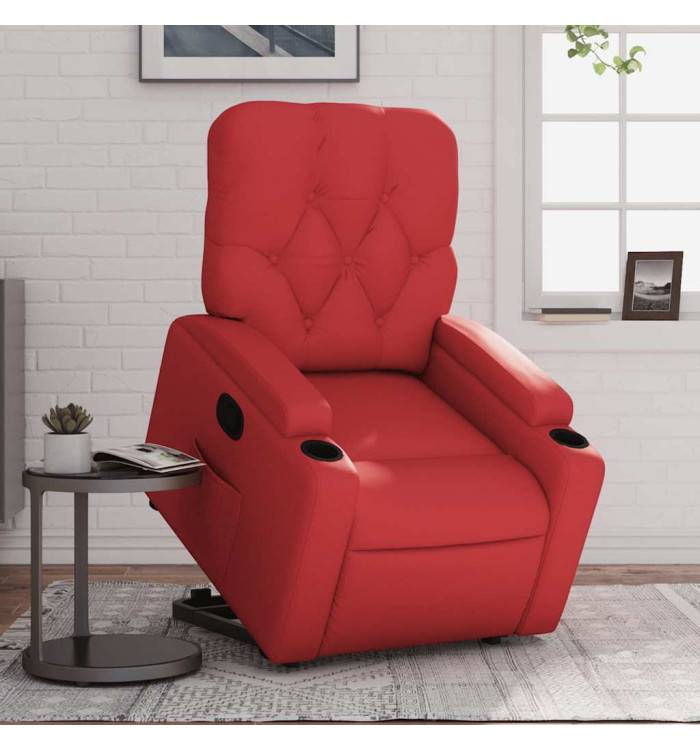 Fauteuil inclinable Rouge Similicuir | Mobilier & Déco