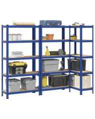Étagères de rangement à 5 niveaux 3 pcs Bleu | Mobilier & Déco