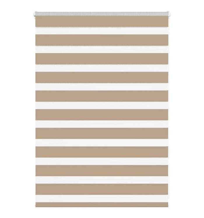 Store zèbre marron sable largeur du tissu 110,9 cm polyester | Mobilier & Déco