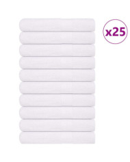 Serviettes 25 pcs blanc 100x200 cm 360 g/m² 100% coton | Mobilier & Déco