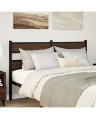 Tête de lit chêne marron 140 cm acier et bois d'ingénierie | Mobilier & Déco