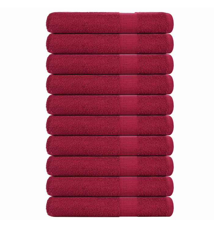 Serviettes de sauna 10pcs bordeaux 80x200cm 360 g/m² 100% coton | Mobilier & Déco