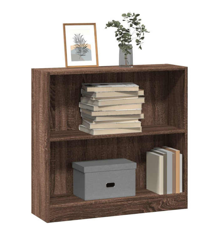 Bibliothèque chêne marron 80x24x76 cm bois d'ingénierie | Mobilier & Déco