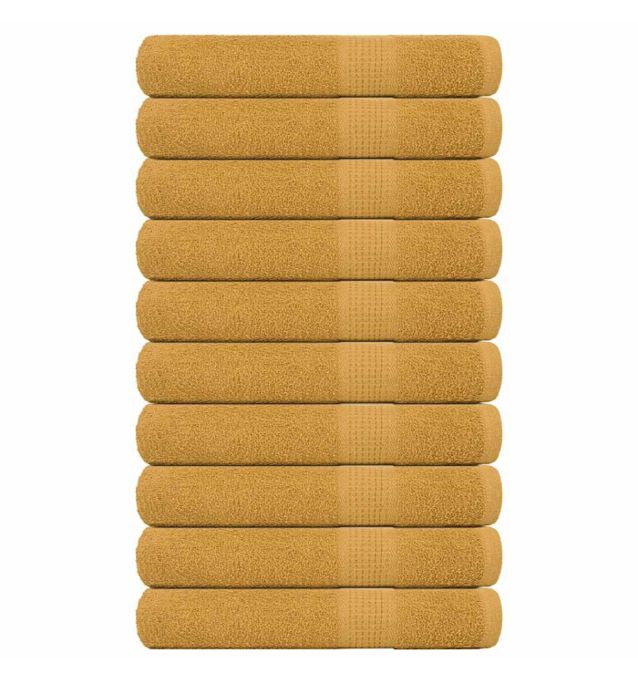 Serviettes de sauna 10 pcs doré 80x200 cm 360 g/m² 100% coton | Mobilier & Déco