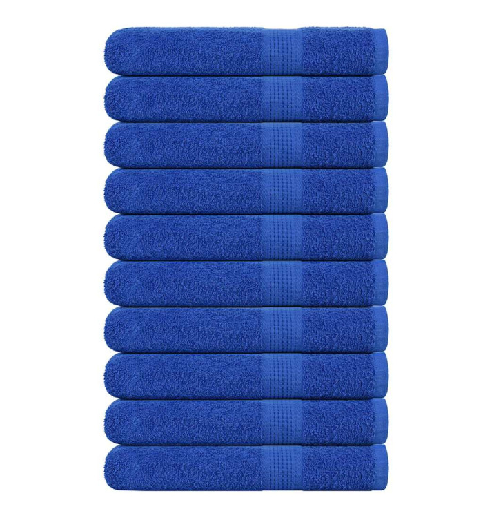 Serviettes 10 pcs bleu 100x200 cm 360 g/m² 100% coton | Mobilier & Déco