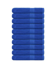 Serviettes 10 pcs bleu 100x200 cm 360 g/m² 100% coton | Mobilier & Déco