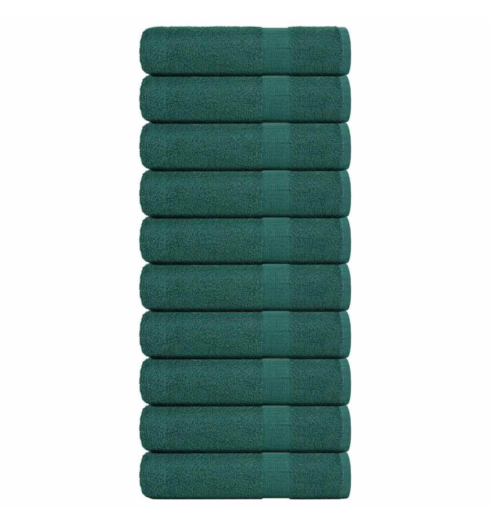 Serviettes de bain 10 pcs vert 100x150 cm 360 g/m² 100% coton | Mobilier & Déco