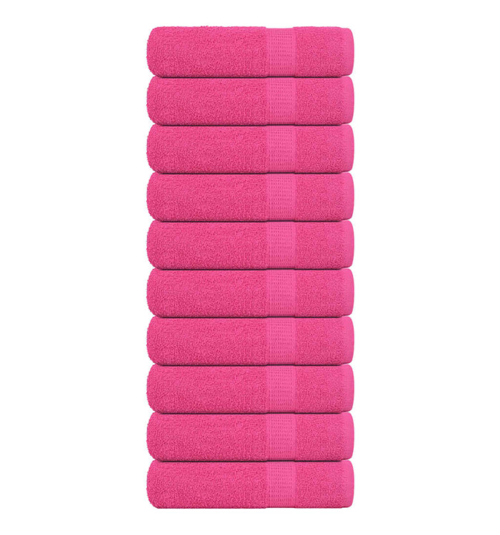 Serviettes de douche 10 pcs rose 70x140 cm 360 g/m² 100% coton | Mobilier & Déco