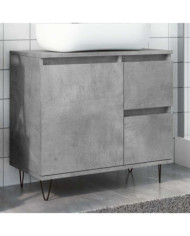 Armoire de lavabo de salle de bain gris béton 65x33x60 cm | Mobilier & Déco