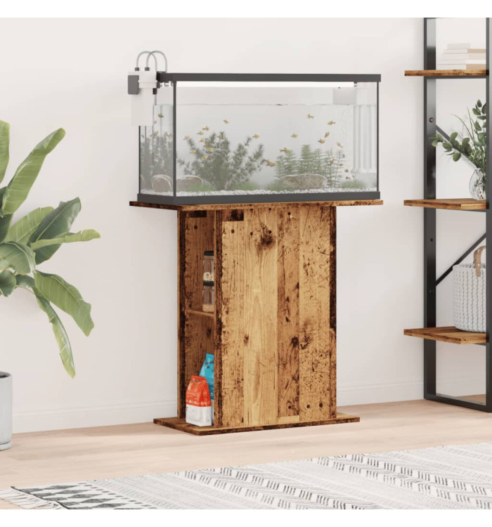 Support d'aquarium vieux bois 36x75x72,5 cm bois d'ingénierie | Mobilier & Déco