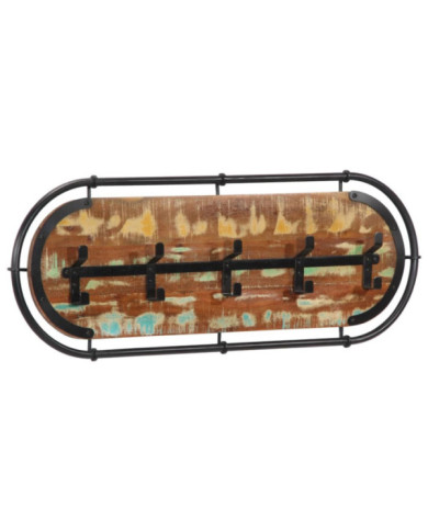 Porte-manteau mural avec 5 crochets bois massif récupéré | Mobilier & Déco