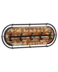 Porte-manteau mural avec 5 crochets bois massif récupéré | Mobilier & Déco