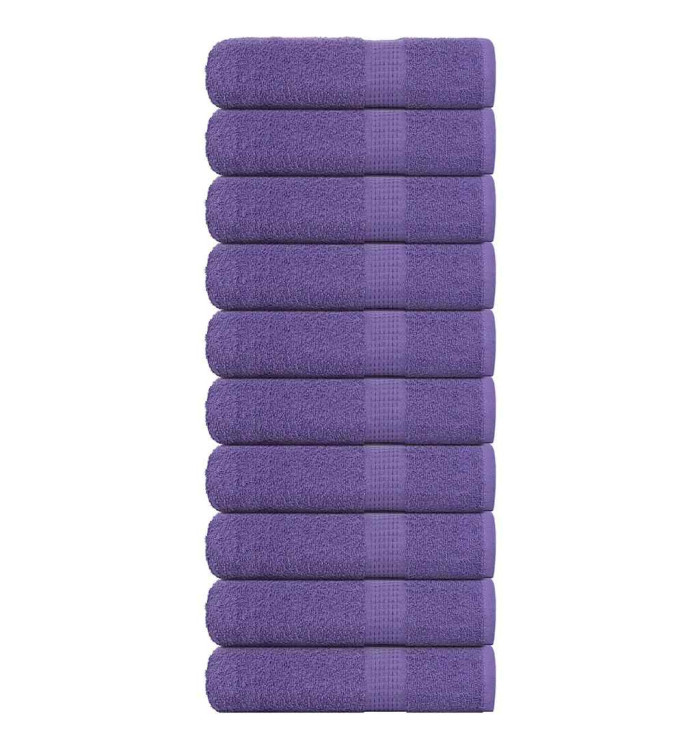 Serviettes de douche 10 pcs violet 70x140cm 360 g/m² 100% coton | Mobilier & Déco