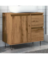Armoire de lavabo de salle de bain chêne artisanal 65x33x60 cm | Mobilier & Déco