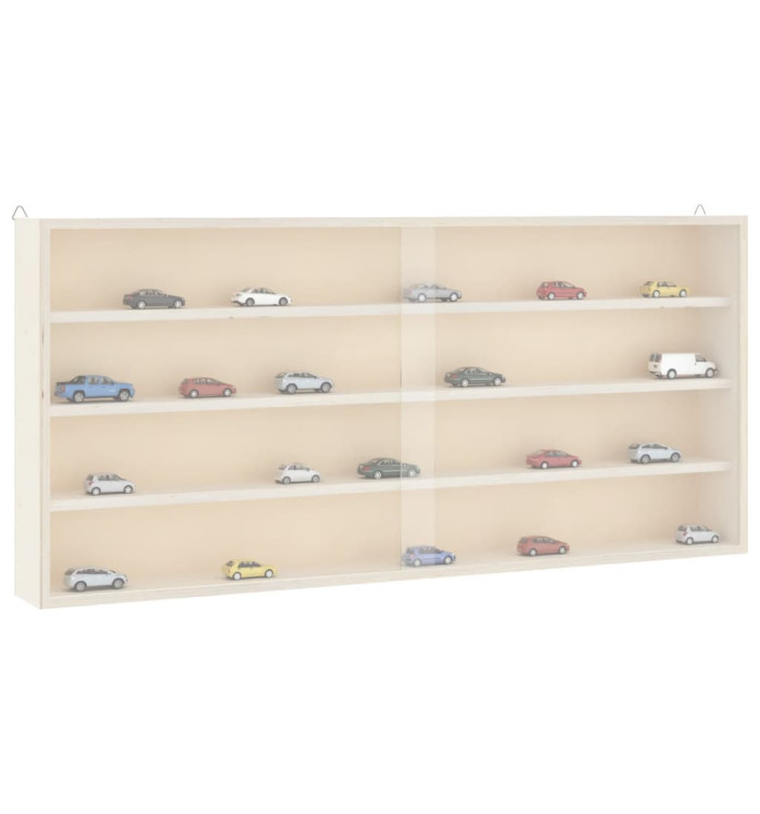 Vitrine de collection en bois avec portes 80x8,5x37 cm | Mobilier & Déco