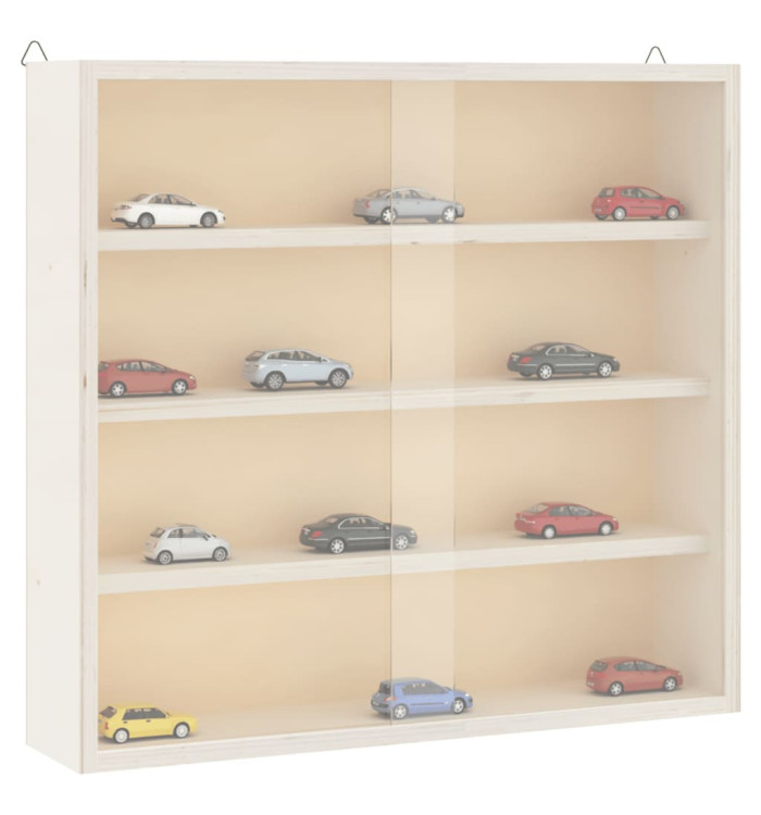 Vitrine de collection en bois avec portes 40x8,5x37cm | Mobilier & Déco