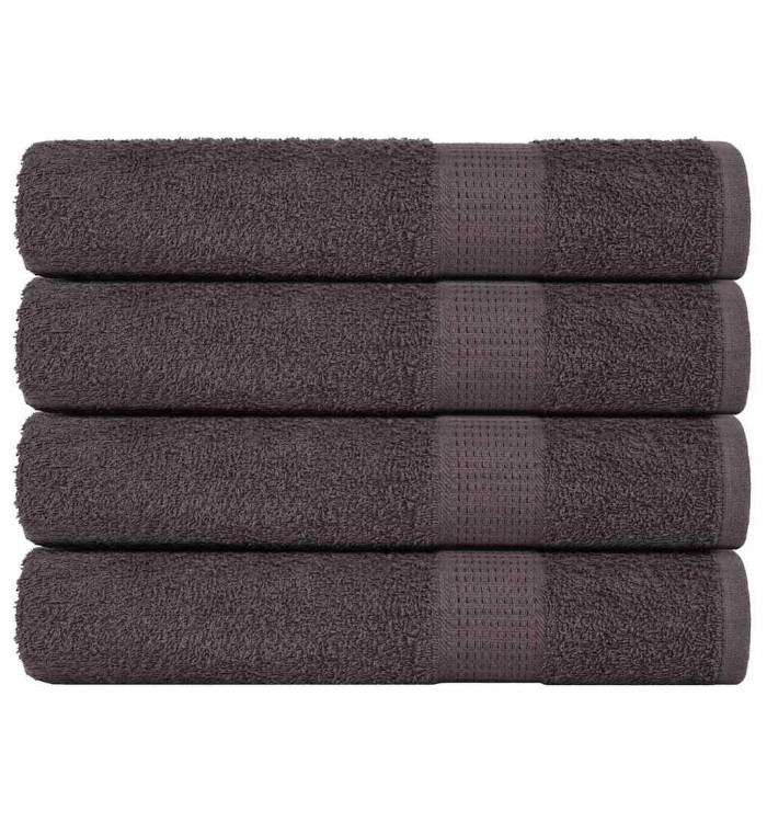 Serviettes de sauna 4 pcs anthracite 80x200 cm 100% coton | Mobilier & Déco