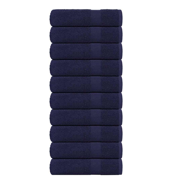 Serviettes de douche 10 pcs bleu marine 70x140 cm 100% coton | Mobilier & Déco
