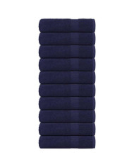 Serviettes de douche 10 pcs bleu marine 70x140 cm 100% coton | Mobilier & Déco